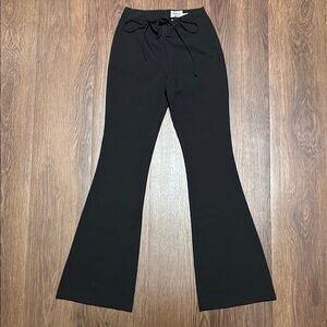 Princess Polly Y2K Black Flare Pants Low Rise Tie Front Size 0